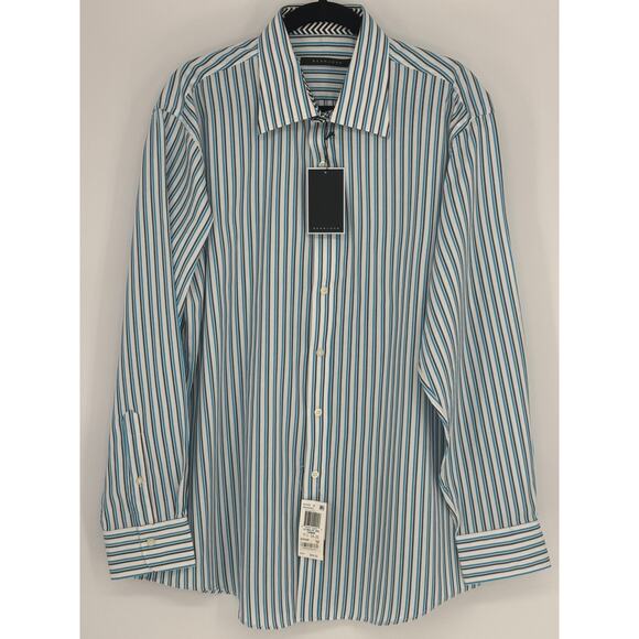 Sean John Striped Long Sleeve Shirt Size 17 1/2 Sleeve 34-35 Regular Fit NWT - Picture 1 of 7